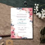 Pink Floral Wedding Invitation Card
