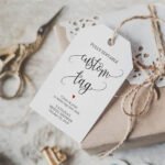 Top Cut Shaped Tag 3.7×2.3 Inches Glossy Card Material