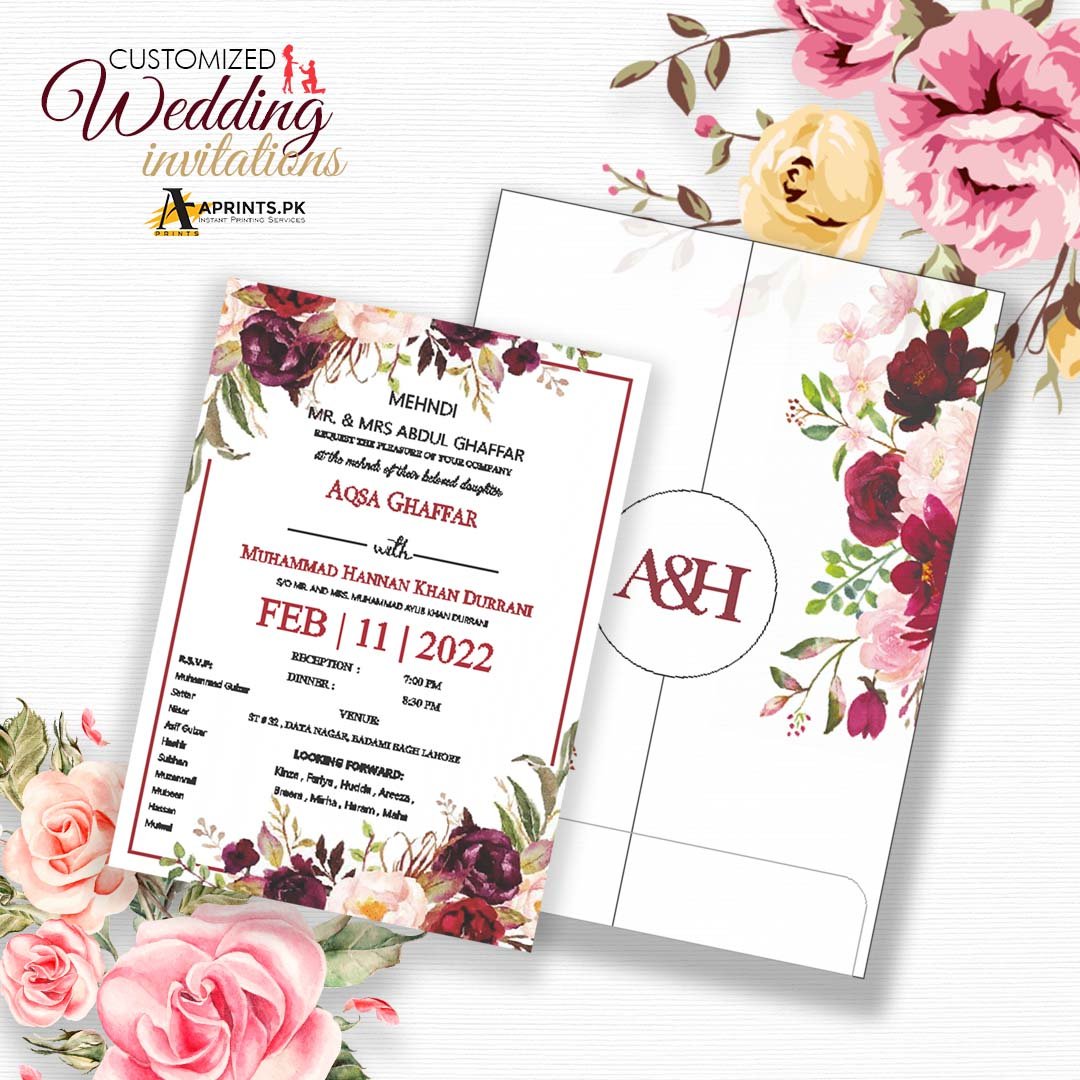 3 Vellum Covered Floral Wedding Card - Image 1
