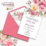 Pinkish Floral Themed Wedding Card