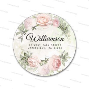Pink & Greenish Floral Sticker