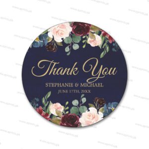 Blue Floral Sticker